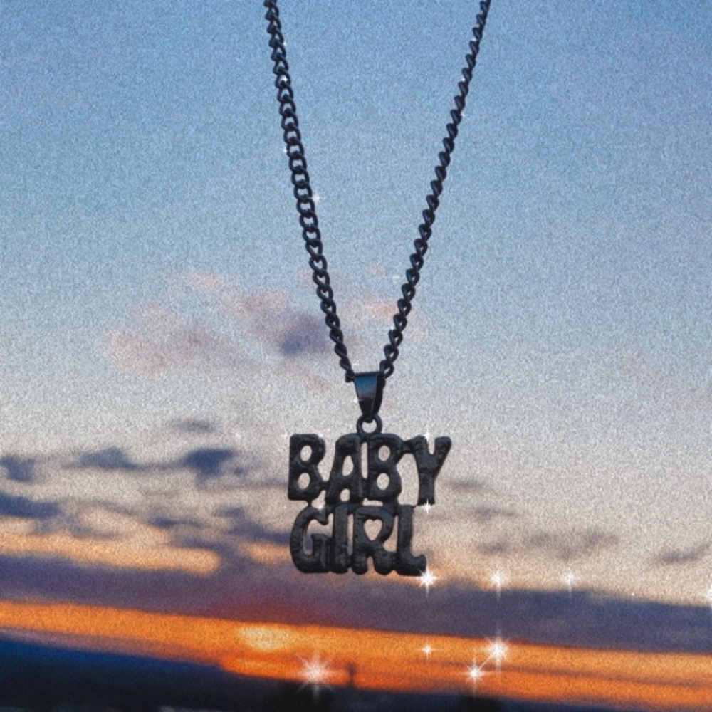 Silver “baby girl” necklace